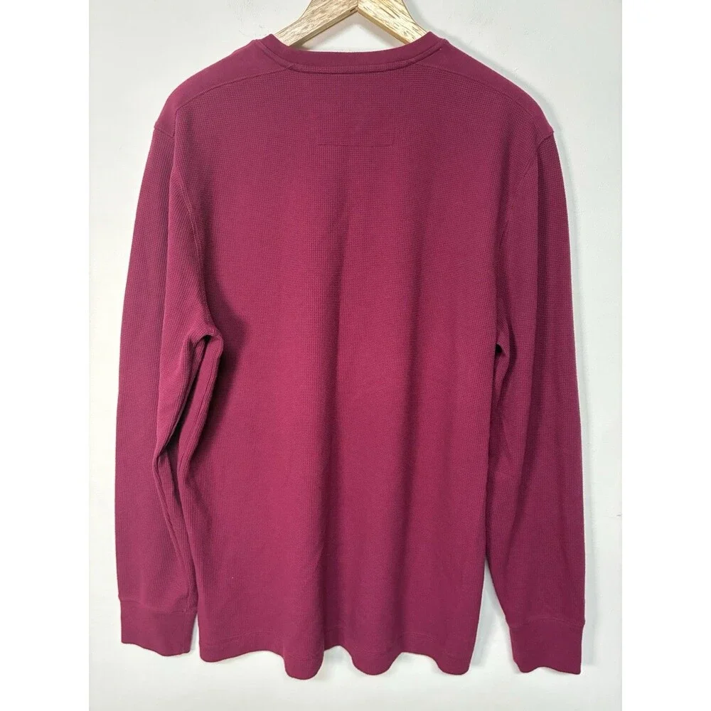 Banana Republic Sweater Men’s XL Waffle Crew Scarlet Rose Pullover Minimalist